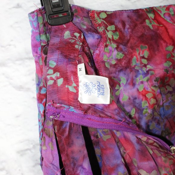 Mexicali Blues Purple Floral Fully Lined Midi Skirts Size M - Picture 7 of 8